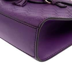 Pre Owned حقيبة كتف غوتشي إيميلي بسلسلة صغيرة جلد غوتشيسيما بنفسجي 