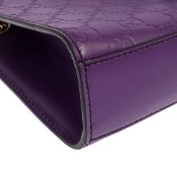 Pre Owned حقيبة كتف غوتشي إيميلي بسلسلة صغيرة جلد غوتشيسيما بنفسجي 