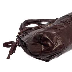 مملوكة مسبقًا Gucci Burgundy Leather Large Hysteria Tote