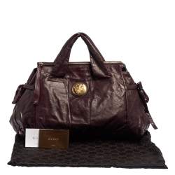 مملوكة مسبقًا Gucci Burgundy Leather Large Hysteria Tote