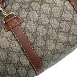 Pre Owned Gucci Beige/Brown GG Supreme Canvas and Leather Large Joy Tote