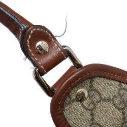 Pre Owned Gucci Beige/Brown GG Supreme Canvas and Leather Large Joy Tote