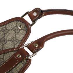 Pre Owned Gucci Beige/Brown GG Supreme Canvas and Leather Large Joy Tote