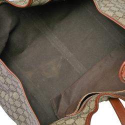 Pre Owned Gucci Beige/Brown GG Supreme Canvas and Leather Large Joy Tote