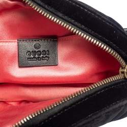 Pre Owned حقيبة غوتشي حزام مارمونت GG  قطيفة ماتيلاس وجلد أسود 