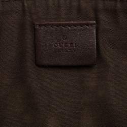 Pre Owned Gucci Dark Brown Guccissima Leather Zip Pouch
