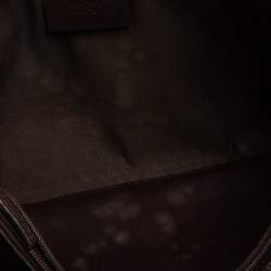 Pre Owned Gucci Dark Brown Guccissima Leather Zip Pouch