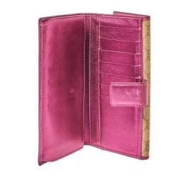 Pre Owned محفظة غوتشي بريت كونتيننتال جلد و كانفاس جي جي وردي ميتاليك و بيج