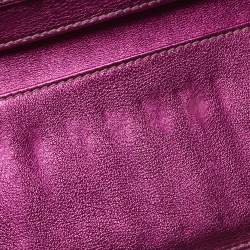 Pre Owned محفظة غوتشي بريت كونتيننتال جلد و كانفاس جي جي وردي ميتاليك و بيج