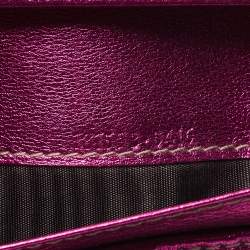 Pre Owned محفظة غوتشي بريت كونتيننتال جلد و كانفاس جي جي وردي ميتاليك و بيج