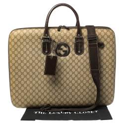 Pre Owned Gucci GG Supreme Interlocking G Garment Hard Case Travel Bag