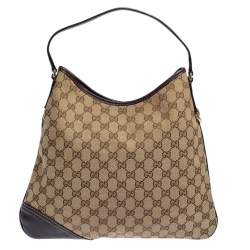 مملوكة مسبقًا Gucci Brown/Beige GG Canvas and Leather Trim New Britt Hobo