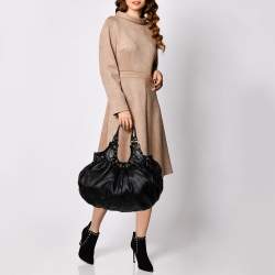 مملوكة مسبقًا حقيبة هوبو غوتشي بيلهام متوسطة مرصعة جلد أسود 