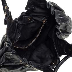 مملوكة مسبقًا حقيبة هوبو غوتشي بيلهام متوسطة مرصعة جلد أسود 