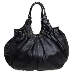 مملوكة مسبقًا حقيبة هوبو غوتشي بيلهام متوسطة مرصعة جلد أسود 