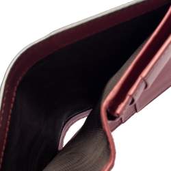 Pre Owned Gucci Beige/Pink GG Supreme Canvas Blooms Card Case