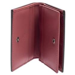 Pre Owned Gucci Beige/Pink GG Supreme Canvas Blooms Card Case