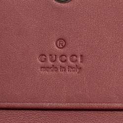 Pre Owned Gucci Beige/Pink GG Supreme Canvas Blooms Card Case