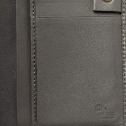 Pre Owned Gucci Grey Microguccissima Leather Continental Wallet