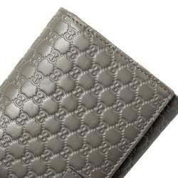 Pre Owned Gucci Grey Microguccissima Leather Continental Wallet