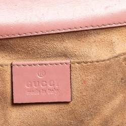 Pre Owned Gucci Pink Guccissima Leather Small Padlock Shoulder Bag