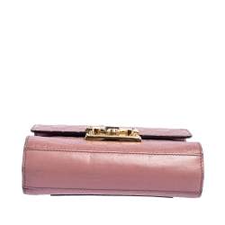Pre Owned Gucci Pink Guccissima Leather Small Padlock Shoulder Bag