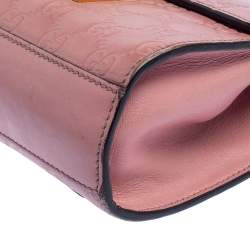 Pre Owned Gucci Pink Guccissima Leather Small Padlock Shoulder Bag