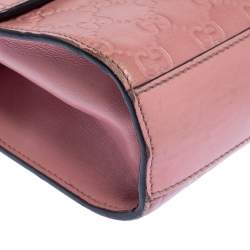 Pre Owned Gucci Pink Guccissima Leather Small Padlock Shoulder Bag