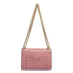 Pre Owned Gucci Pink Guccissima Leather Small Padlock Shoulder Bag