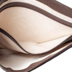 مملوكة مسبقًا Gucci Beige/Ebony GG Supreme Chevron Canvas Medium Zip Pouch