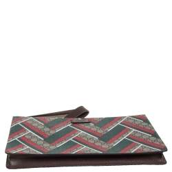 مملوكة مسبقًا Gucci Beige/Ebony GG Supreme Chevron Canvas Medium Zip Pouch