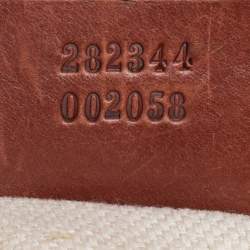 Pre Owned Gucci Beige/Brown Diamante Canvas and Leather Village Double G Hobo