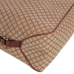 Pre Owned Gucci Beige/Brown Diamante Canvas and Leather Village Double G Hobo