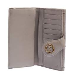 مملوكة مسبقًا محفظة كونتيننتال غوتشي سكارلت جلد غوتشيسيما رمادي