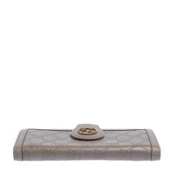 مملوكة مسبقًا محفظة كونتيننتال غوتشي سكارلت جلد غوتشيسيما رمادي