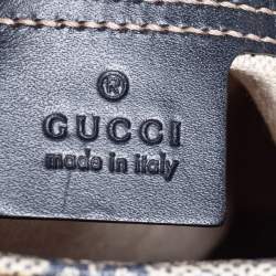 Pre Owned Gucci Beige/Blue Coated Canvas Messenger Bag