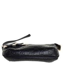 مملوكة مسبقًا حقيبة كلتش غوتشي حمالة معصم برينسي جلد غوتشيسيما أسود