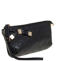 مملوكة مسبقًا حقيبة كلتش غوتشي حمالة معصم برينسي جلد غوتشيسيما أسود