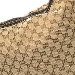 Pre Owned Gucci Beige/Brown GG Canvas and Leather Medium Pelham Hobo 