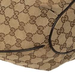 Pre Owned Gucci Beige/Brown GG Canvas and Leather Medium Pelham Hobo 