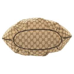 Pre Owned Gucci Beige/Brown GG Canvas and Leather Medium Pelham Hobo 