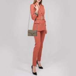 Pre Owned Gucci Beige/Ebony GG Supreme Dionysus Wallet On Chain