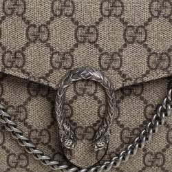 Pre Owned Gucci Beige/Ebony GG Supreme Dionysus Wallet On Chain