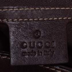 Pre Owned  حقيبة يد غوتشي "بريت"  جي جي جلد بني داكن