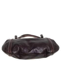 Pre Owned  حقيبة يد غوتشي "بريت"  جي جي جلد بني داكن