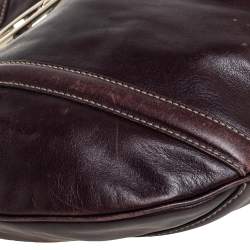 Pre Owned  حقيبة يد غوتشي "بريت"  جي جي جلد بني داكن