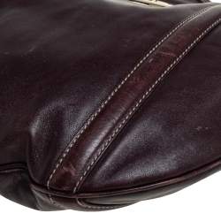 Pre Owned  حقيبة يد غوتشي "بريت"  جي جي جلد بني داكن