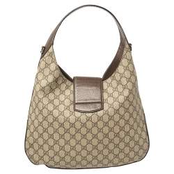 مملوكة مسبقًا Gucci Beige/Ebony GG Supreme Coated Canvas and Leather Embroidered Medium Dionysus Hobo