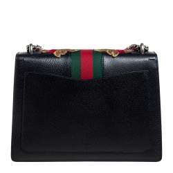 Pre Owned حقيبة كتف غوتشي ديونسوس جلد أسود مورد مطرزة