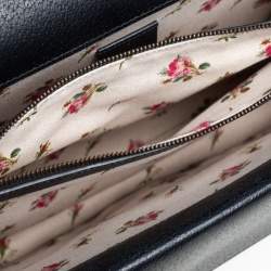 Pre Owned حقيبة كتف غوتشي ديونسوس جلد أسود مورد مطرزة